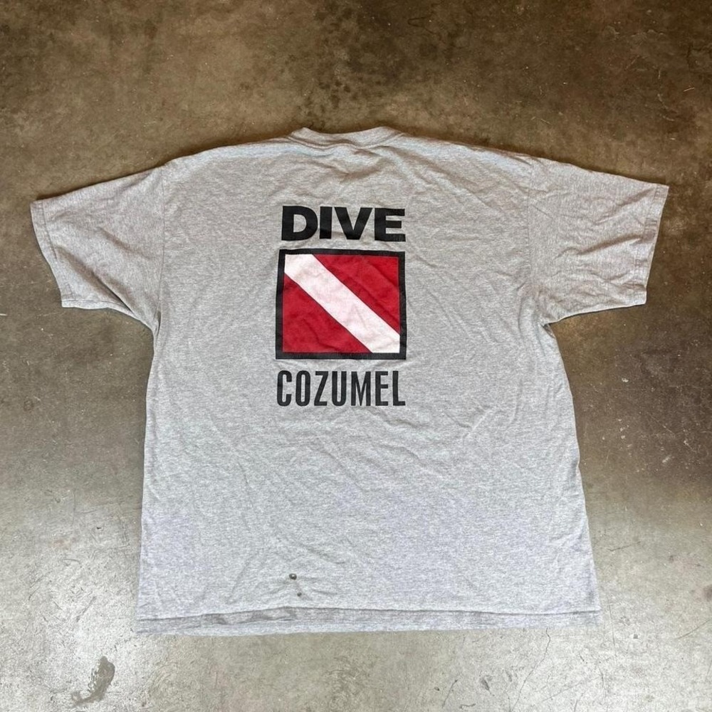 Vintage 90s Dive Cozumel grey t-shirt Size men's large